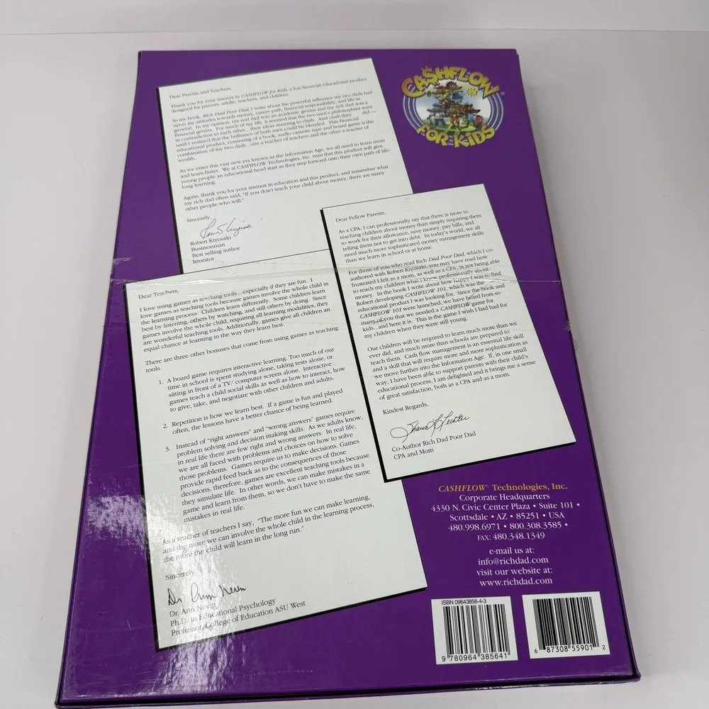 Cashflow For‎ Kids Board Game 2004 CASHFLOW Technologies EDUCATIONAL COMPLETE